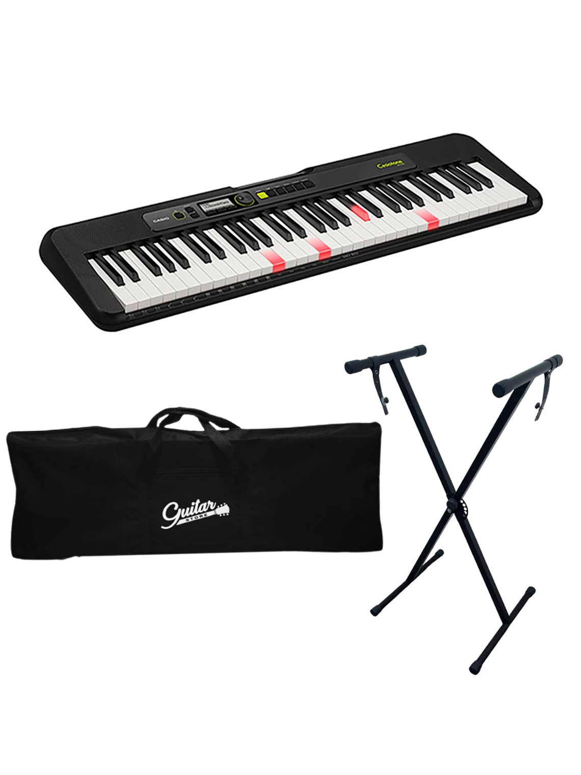 Pack teclado Casio LK-S250BK + Atril + funda y Transformador Original 1