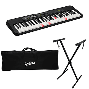 Pack teclado Casio LK-S250BK + Atril + funda y Transformador Original