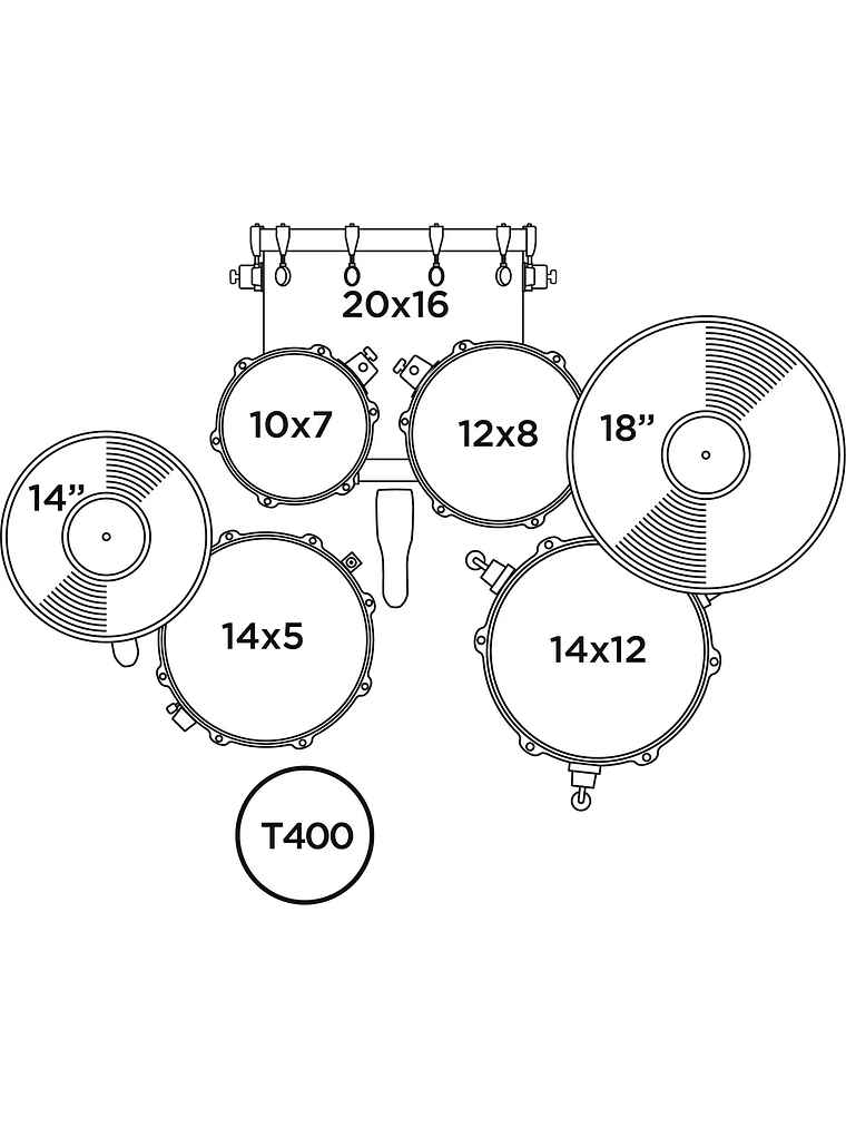 Ve5044FTCVH Batería Venus 4Pcs Hw C/Platos Black Galaxy Sparkle, Mapex  3