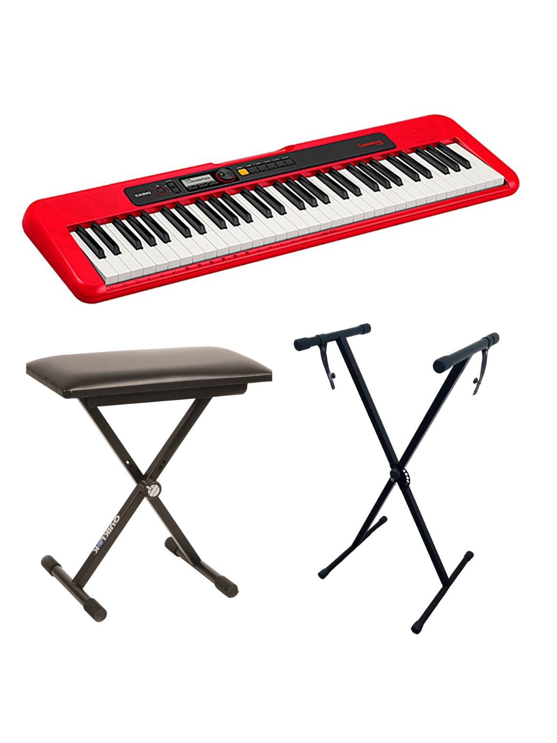 Pack Teclado Casio CT-S200 Rojo + Atril + Sillin 1