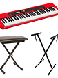 Pack Teclado Casio CT-S200 Rojo + Atril + Sillin - Miniatura 1