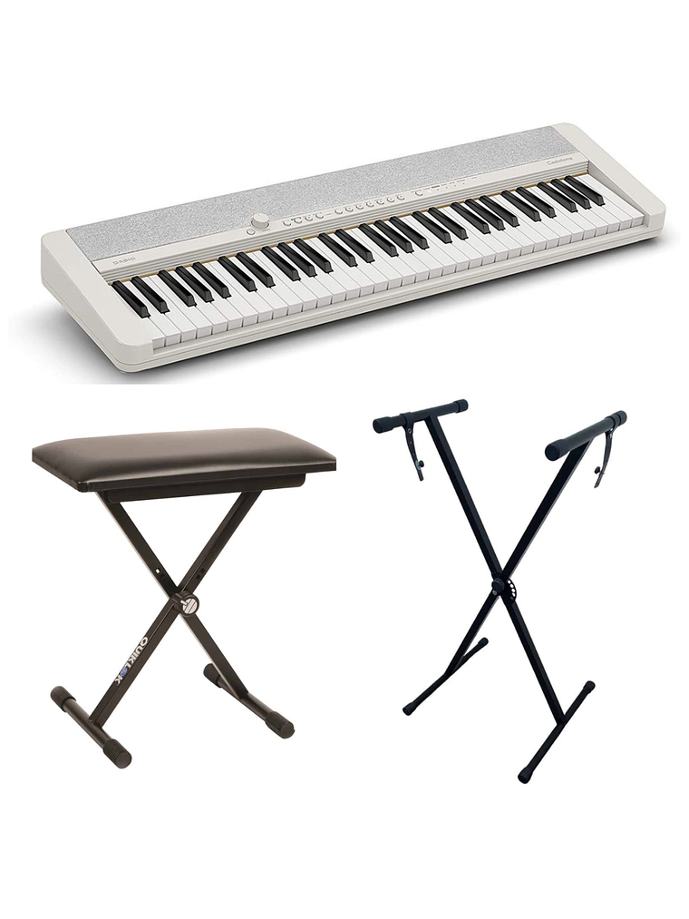 Pack Teclado Casio CT-S1 Blanco Atril + Sillin 1