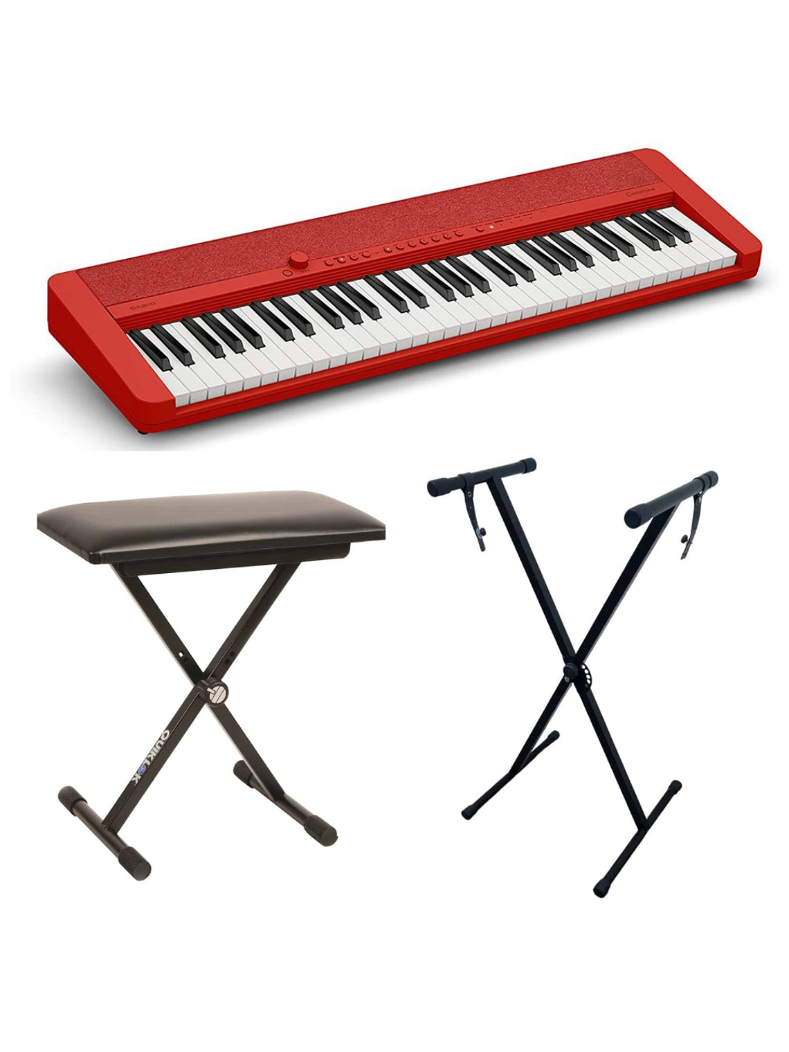 Pack Teclado Casio CT-S1 Rojo + Atril + Sillin. 1