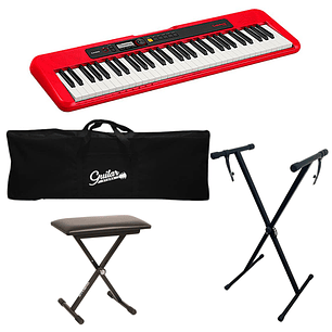  Full Pack Teclado Casio CT-S200RD + Atril + Sillin + Funda