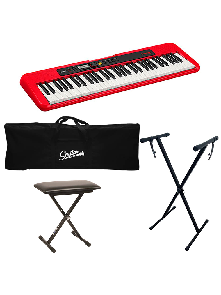  Full Pack Teclado Casio CT-S200RD + Atril + Sillin + Funda 1