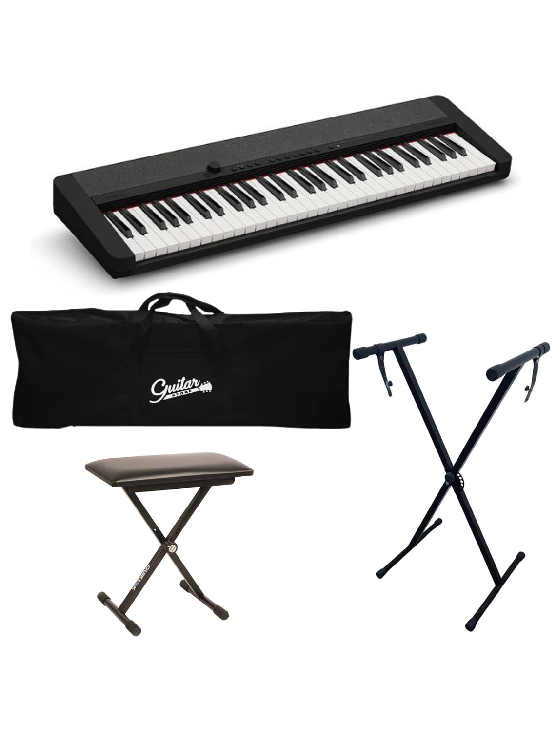 Full Pack Teclado 61 Teclas Casio CT-S1 Negro + Atril + Sillin + Funda 1