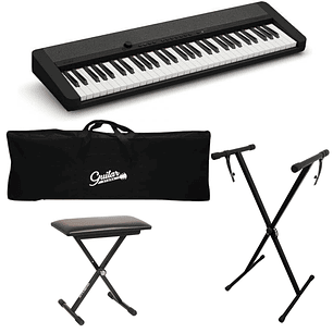 Full Pack Teclado 61 Teclas Casio CT-S1 Negro + Atril + Sillin + Funda