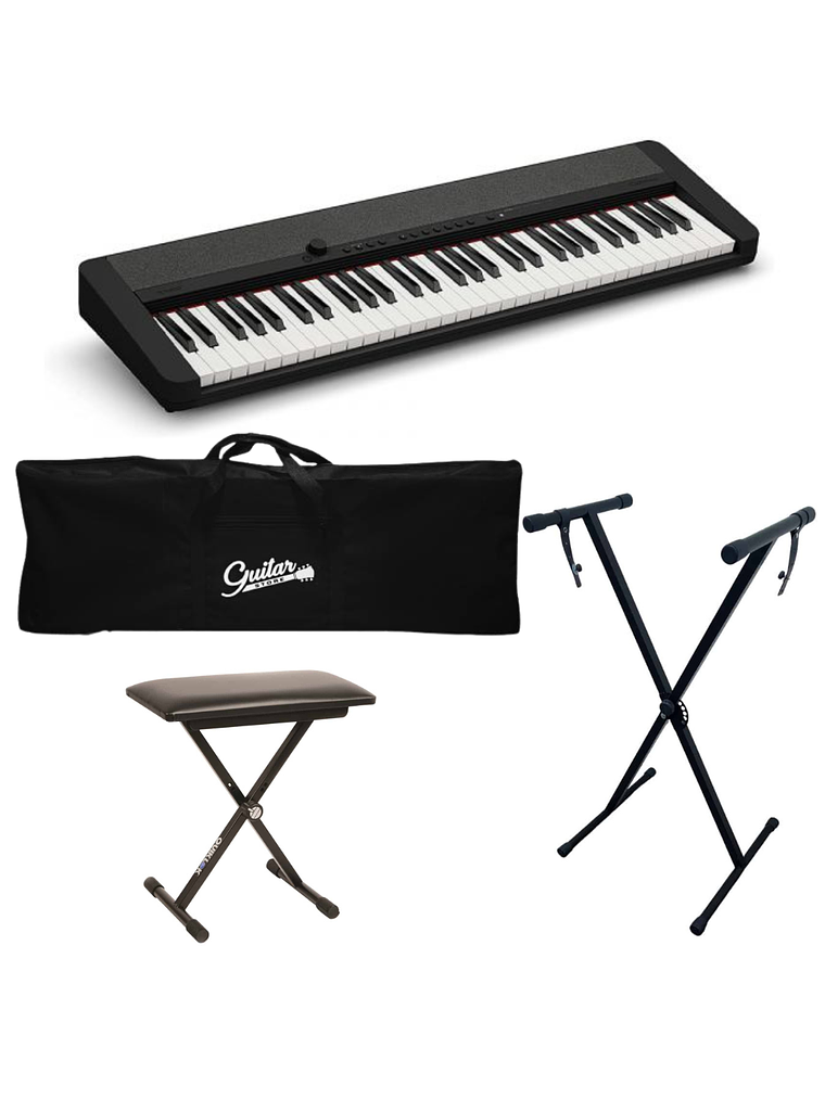 Full Pack Teclado 61 Teclas Casio CT-S1 Negro + Atril + Sillin + Funda 1