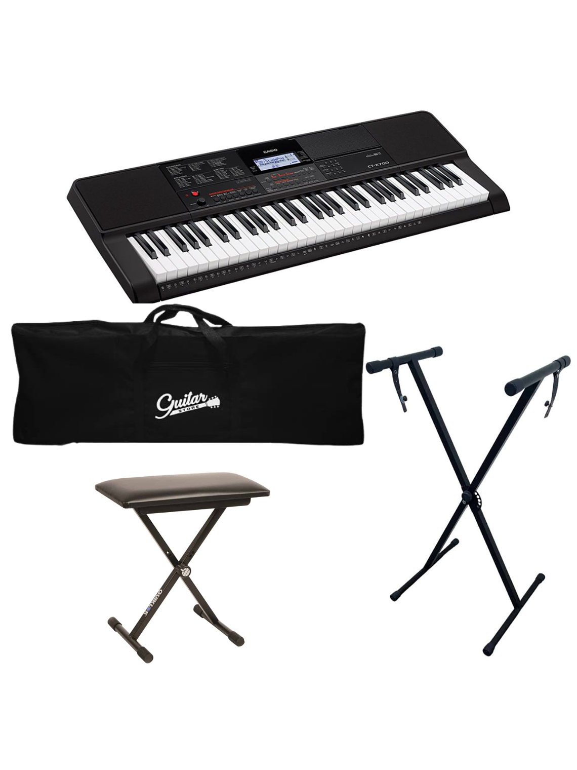 Full Pack Teclado 61 Teclas Casio CT-X700 + Atril + Sillin + Funda. 1