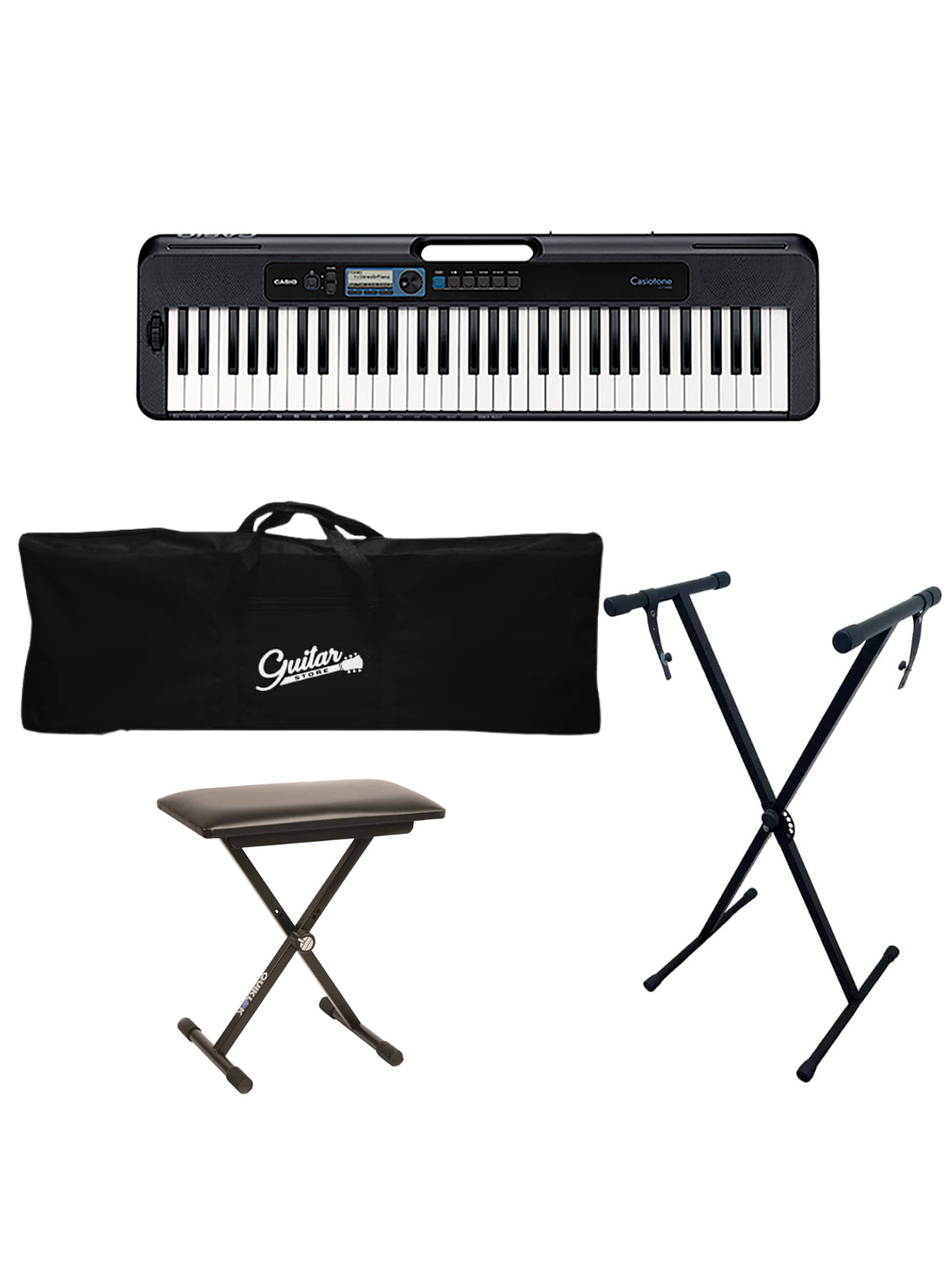 Full Pack Teclado 61 Teclas Casio CT-S300BK + Atril + Sillin + Funda. 1