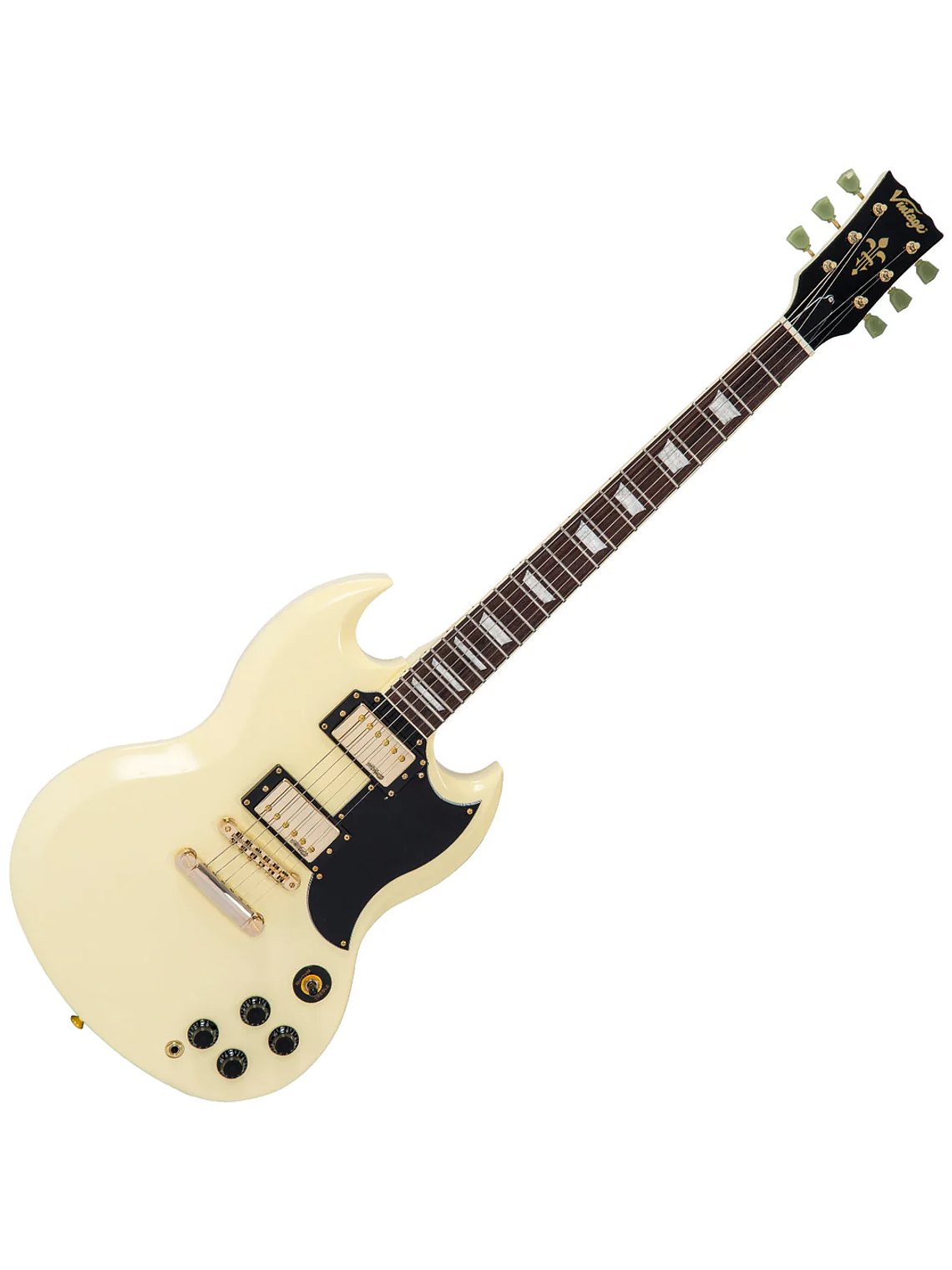 Guitarra eléctrica Vintage VS6 REISSUED Hardware blanco/dorado  2