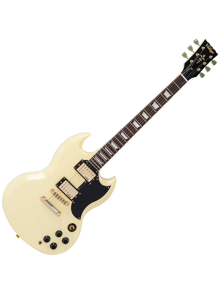 Guitarra eléctrica Vintage VS6 REISSUED Hardware blanco/dorado  2