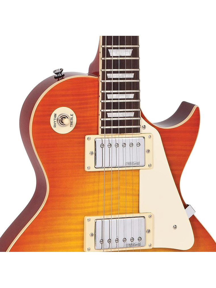 Guitarra Eléctrica REISSUED V100 TUNE-O-Matic Flame Honeyburst Vintage 4