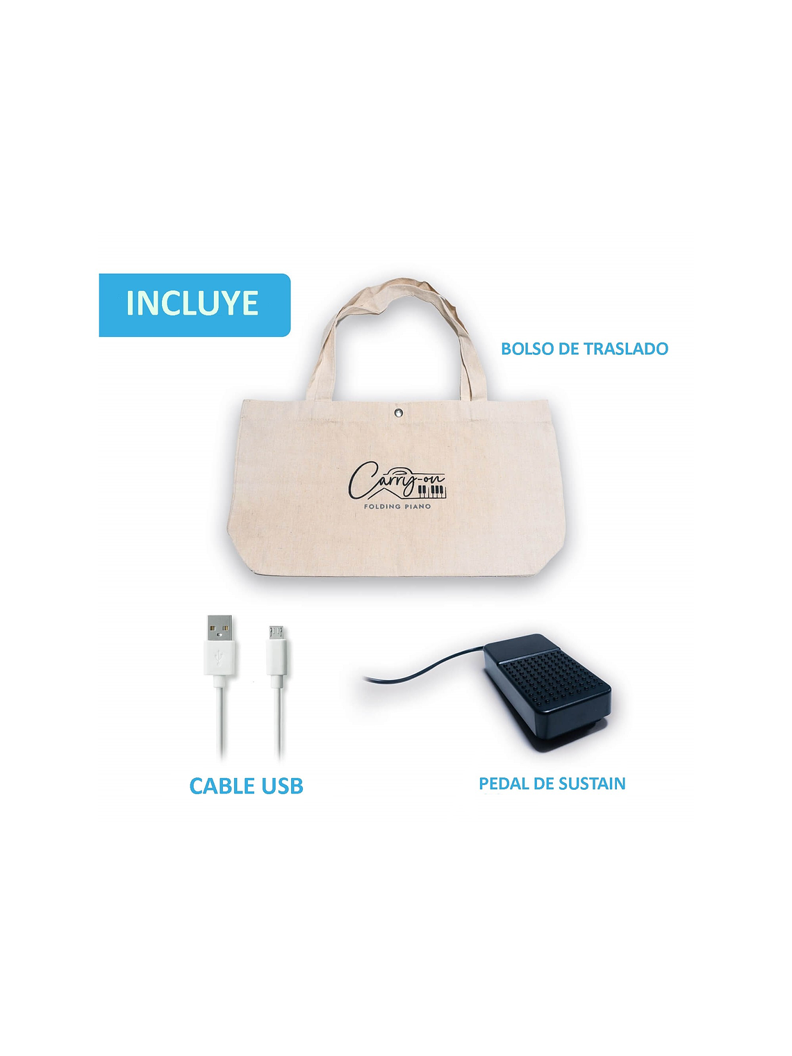 FP88 Teclado Digital Plegable Transportable Blanco, Carry-On by BlackStar 5