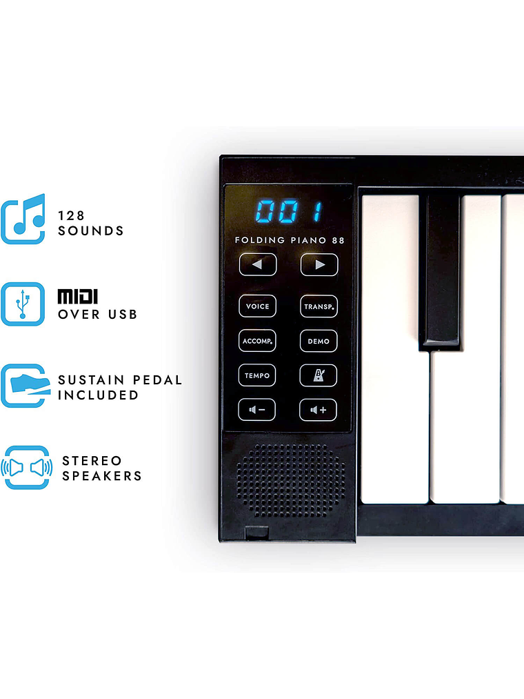 FP88 Teclado Digital Plegable Transportable Negro, Carry-On by BlackStar 2