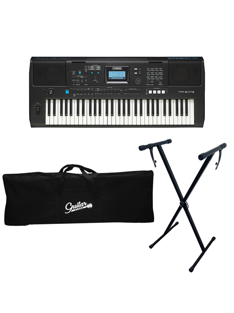 PSR-E473 Pack Teclado Digital Yamaha Atril + Funda  1