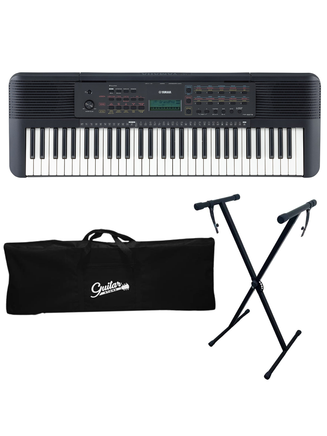PSR-E273 Pack Teclado Digital Yamaha Atril + Funda  1