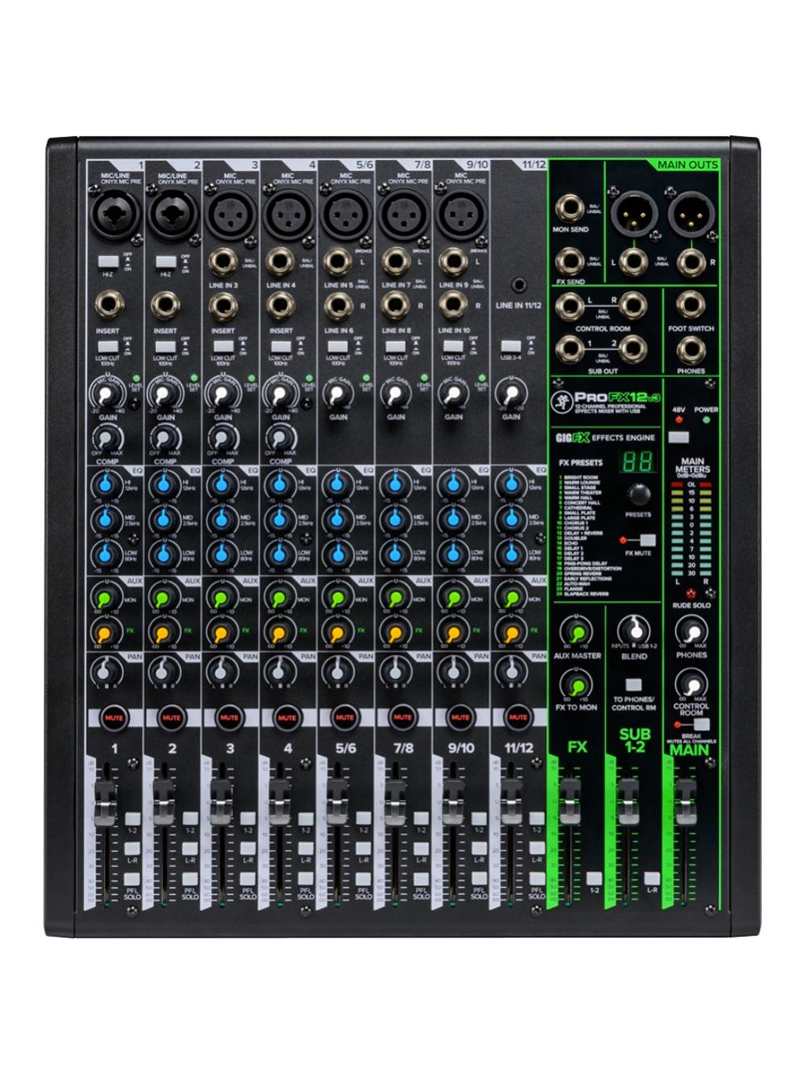 Mixer 12 Canales C/Fx Usb Profx12V3 Mackie 1