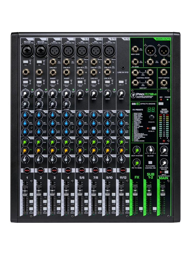 Mixer 12 Canales C/Fx Usb Profx12V3 Mackie 1