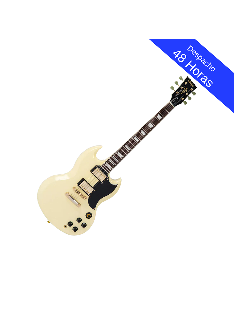 Guitarra eléctrica Vintage VS6 REISSUED Hardware blanco/dorado  1