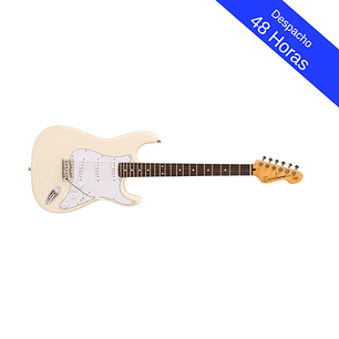 E6 Guitarra Eléctrica Stratocaster White Encore