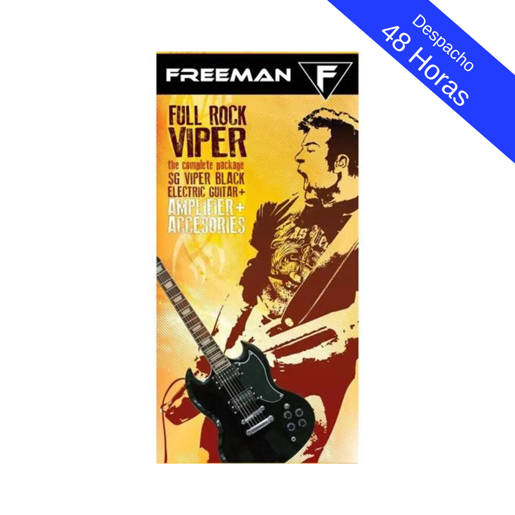 Pack De Guitarra Eléctrica Freeman Full Rock Viper Black
