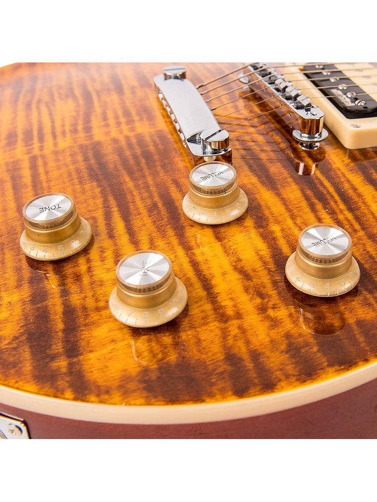 Reissued V100AFD Guitarra Eléctrica Flamed Amber VINTAGE  4