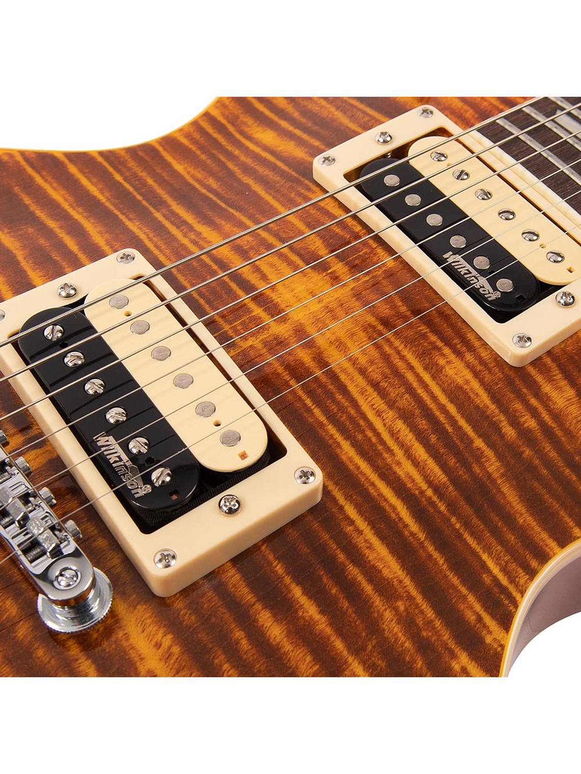 Reissued V100AFD Guitarra Eléctrica Flamed Amber VINTAGE  7