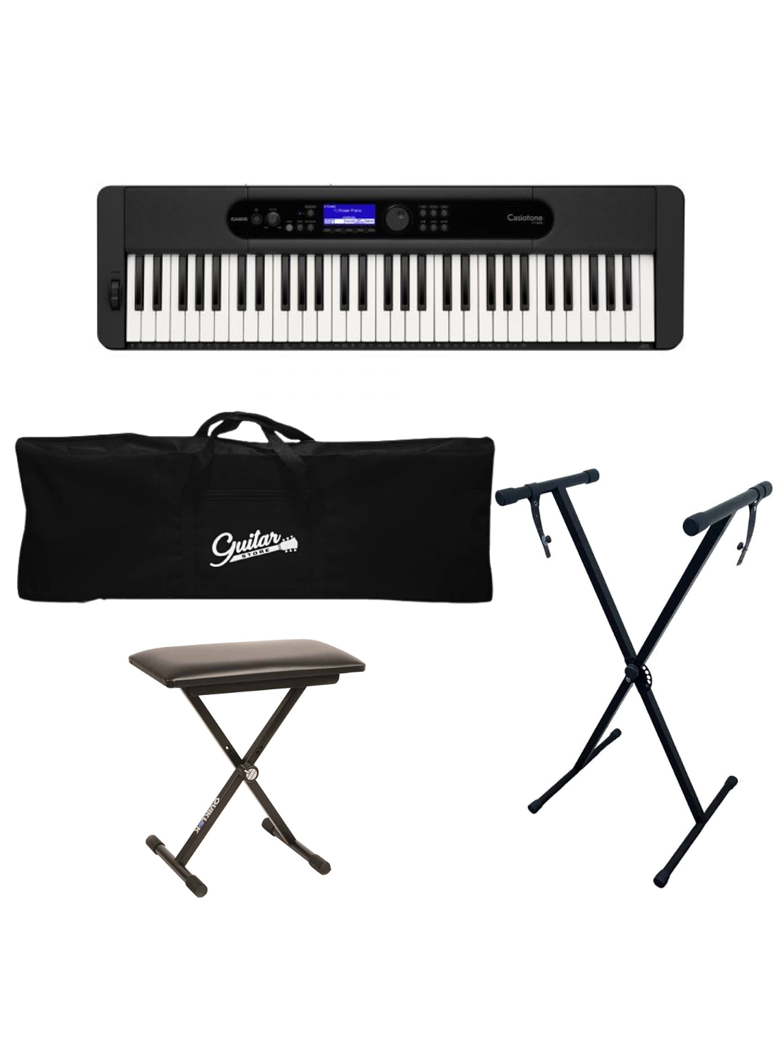 Full Pack Teclado 61 Teclas Casio CT-S400 + Atril + Sillin + Funda 1