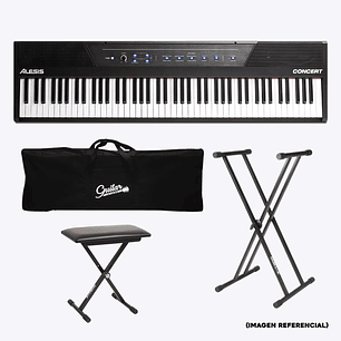 Concert 88 Full Pack Piano Digital Alesis + Atril + Funda + Sillín