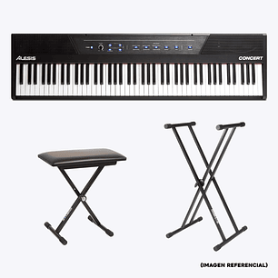 Concert 88 Pack Piano Digital Alesis + Atril + Sillín