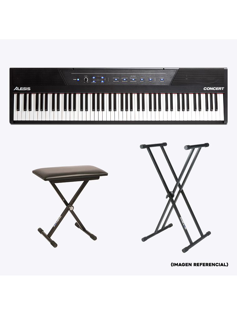 Concert 88 Pack Piano Digital Alesis + Atril + Sillín 1