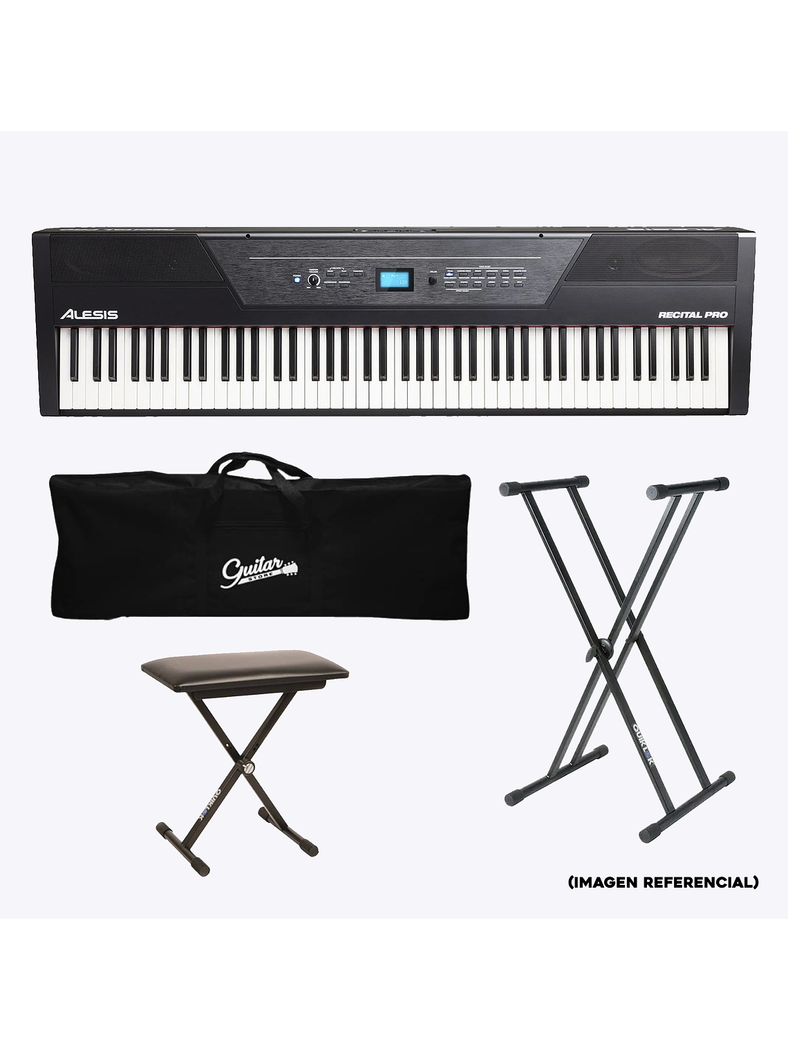 Recital Pro Full Pack Piano Digital Alesis + Atril + Funda + Sillín 1