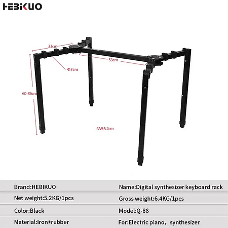 Atril para piano digital, plegable Q-88, Hebikuo