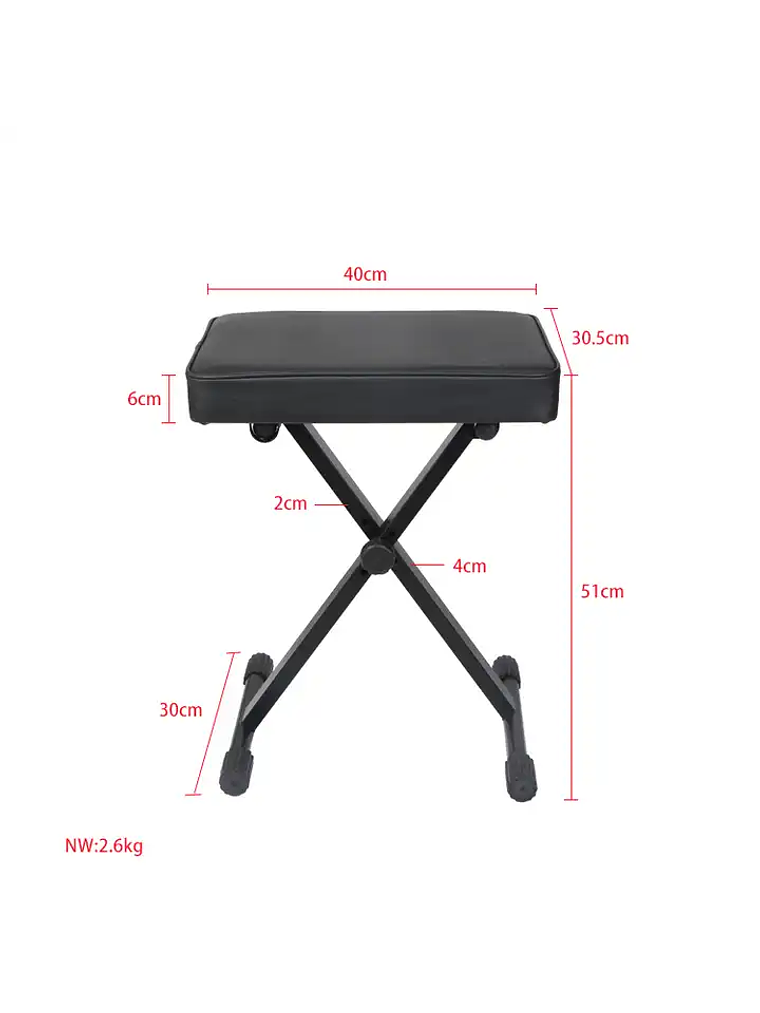 Banqueta para piano ajustable Q-90B, Hebikuo 2