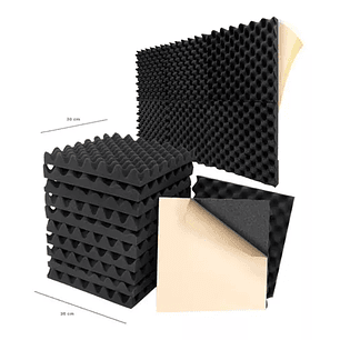 12 x Espuma Acústica Aislante Con Adhesivo
