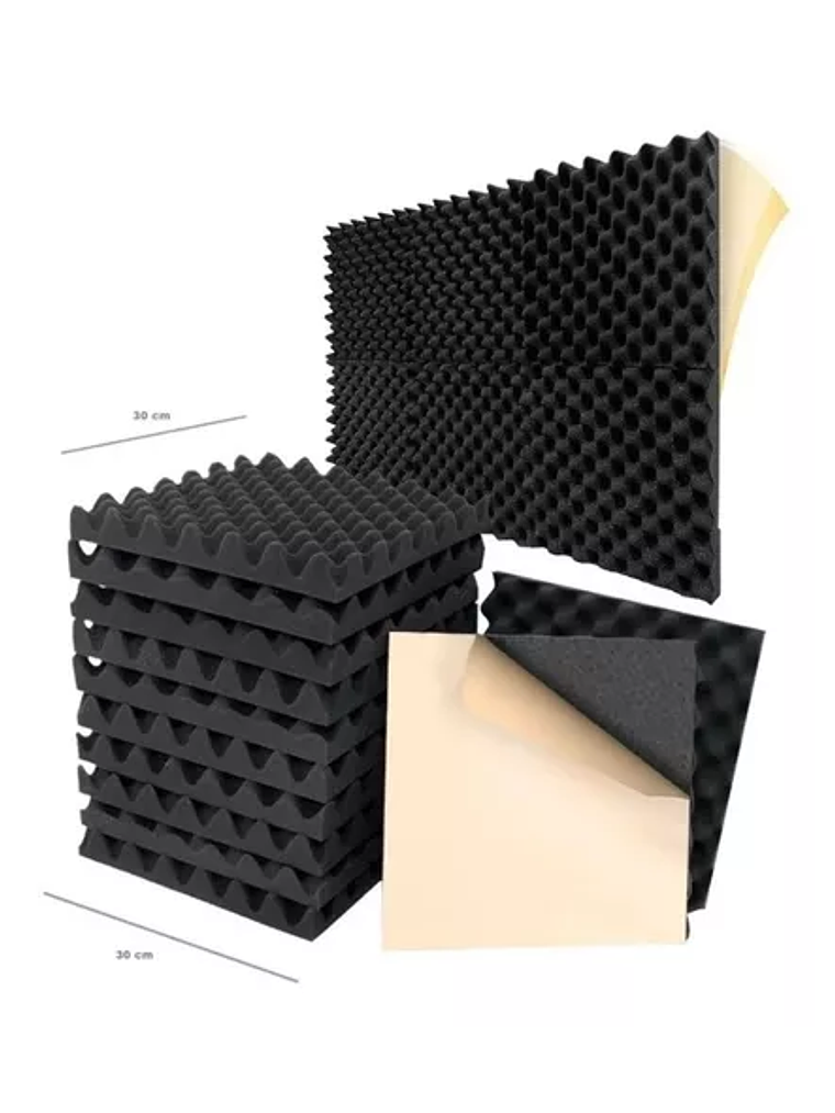 12 x Espuma Acústica Aislante Con Adhesivo 1