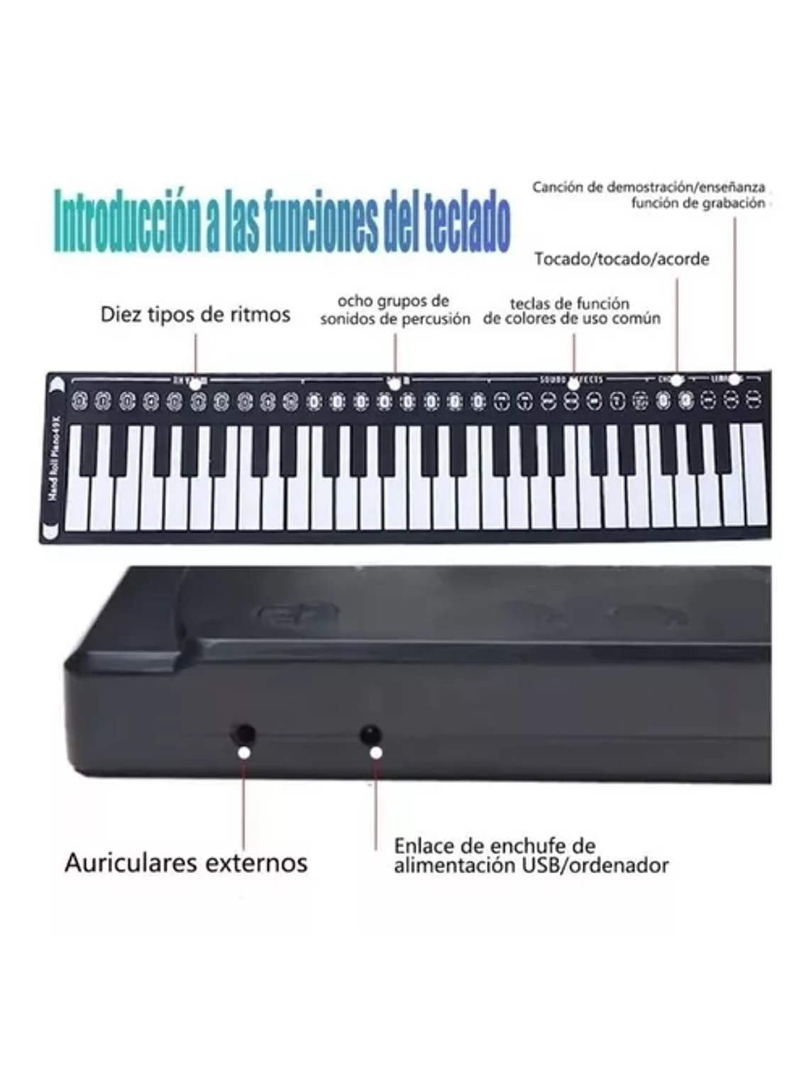 Teclado Musical Flexible Para Niños 49 Teclas 3