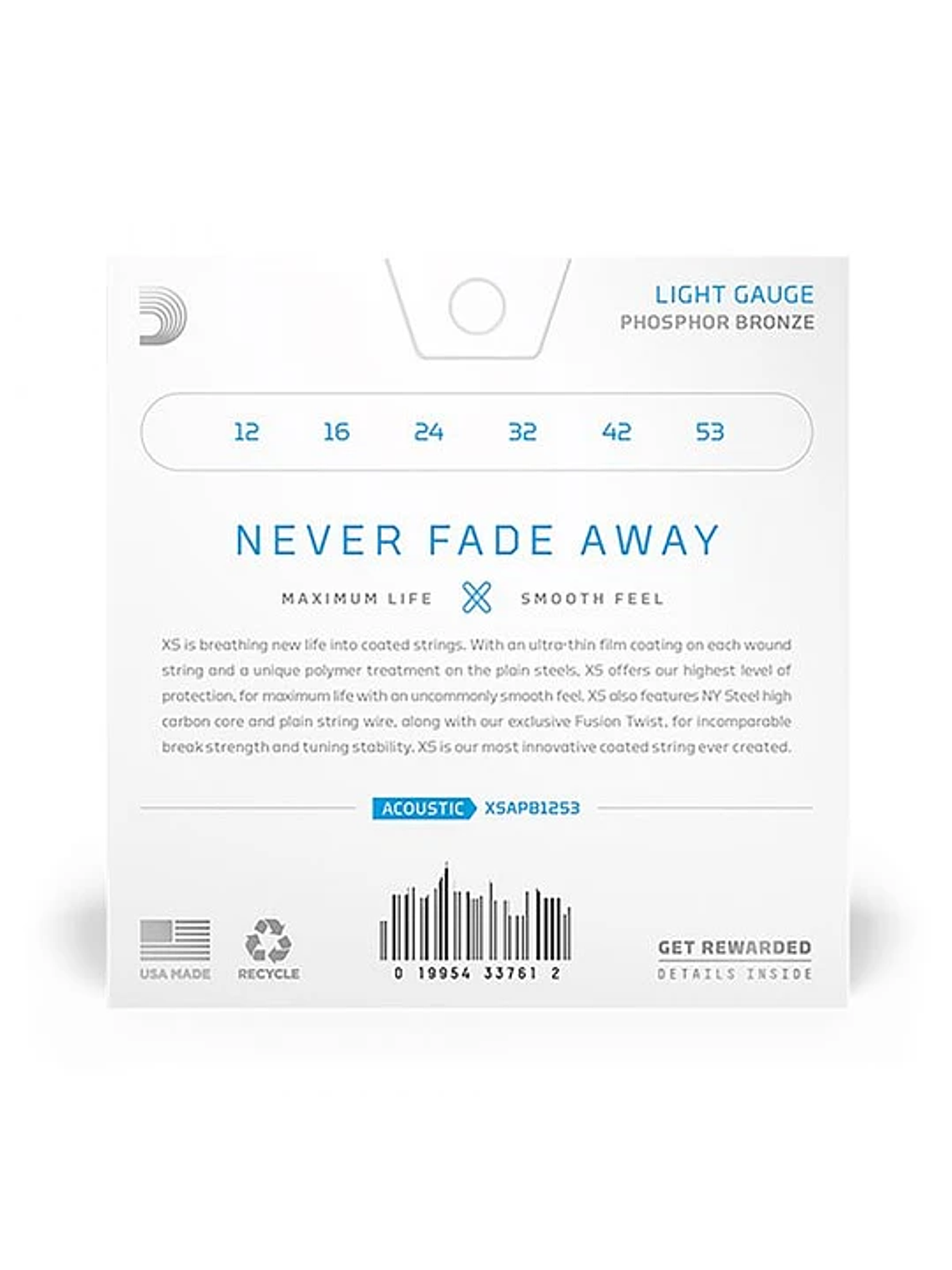 XS1253 Cuerdas Guitarra Acustica Metal D'ADDARIO  2