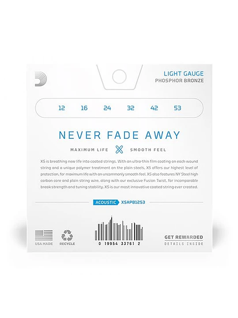 XS1253 Cuerdas Guitarra Acustica Metal D'ADDARIO  2