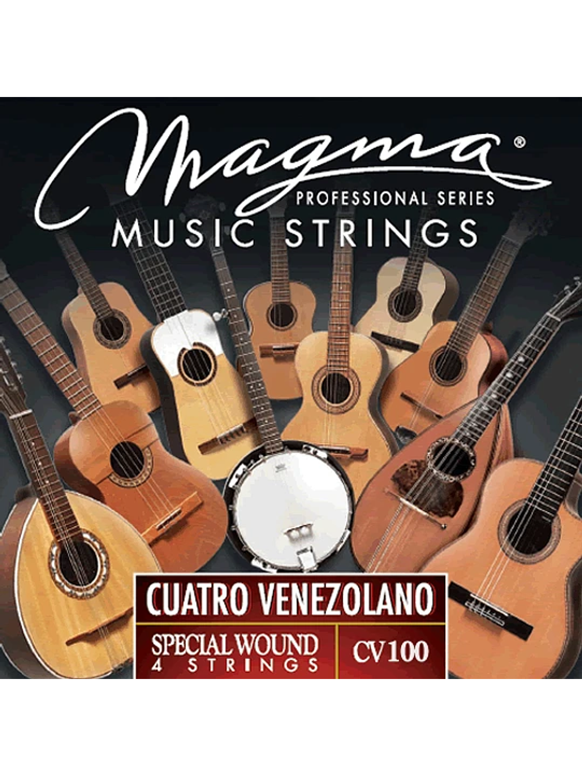 Cuerdas Para Cuatro Venezolano Magma CV100, Nylon Negro 1