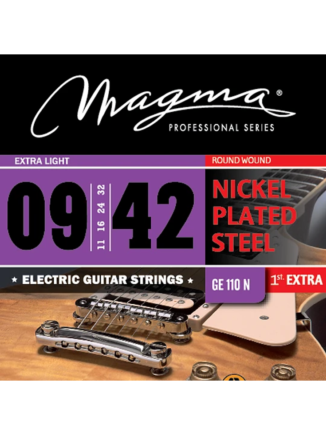 GE110N Cuerdas Para Guitarra Eléctrica 09-42 Magma  1