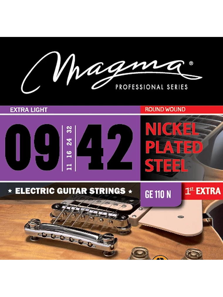 GE110N Cuerdas Para Guitarra Eléctrica 09-42 Magma  1