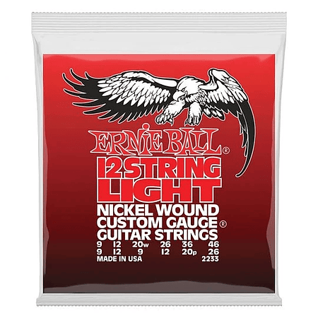 P02233 Cuerdas Para Guitarra Eléctrica Ernie Ball 12 Cuerdas Light 9-46