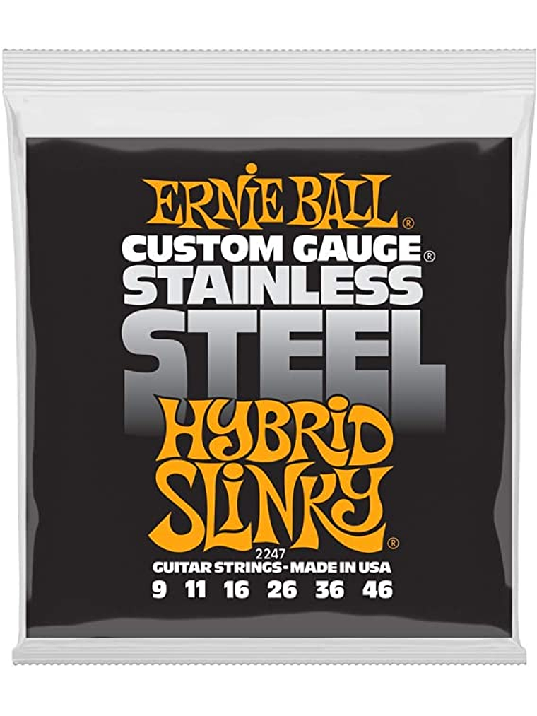 P02247 Cuerdas Guitarra Electrica Hybrid Slinky Stainless Steel 9-46 Ernie Ball  1