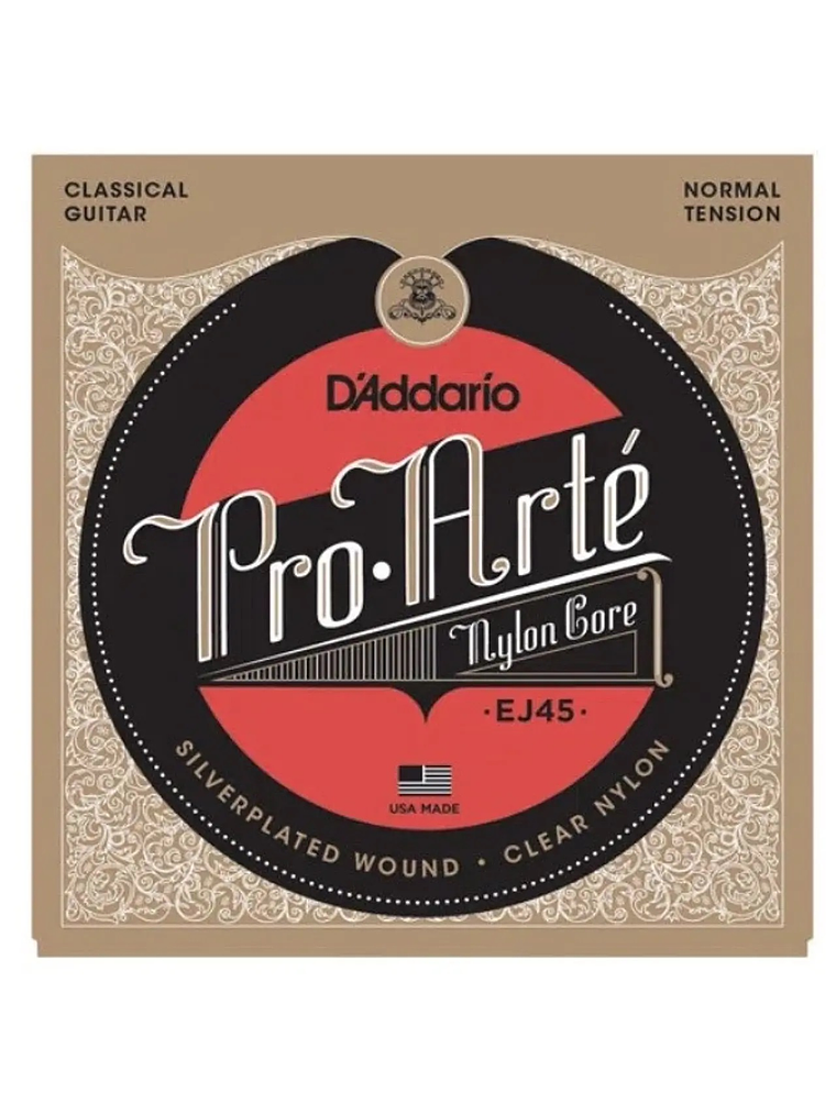 EJ45 Cuerdas Guitarra Clásica Nylon Tensión Media Daddario  1