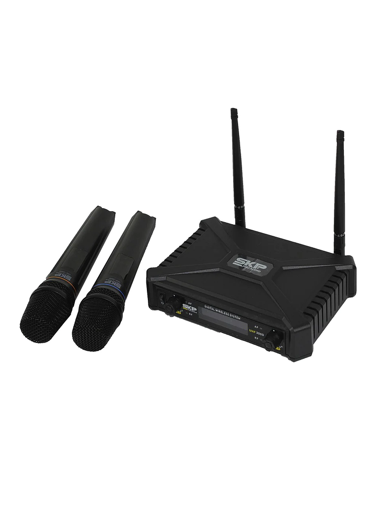 UHF 300D Micrófono Doble Inalámbrico SKP 1