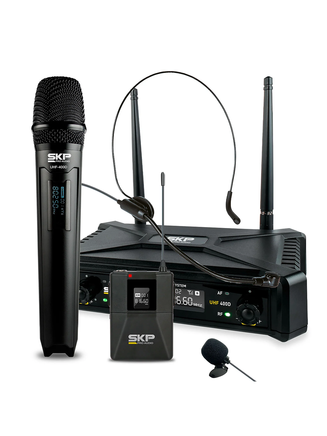 Kit Micrófono Inalámbrico UHF 400D SKP  1