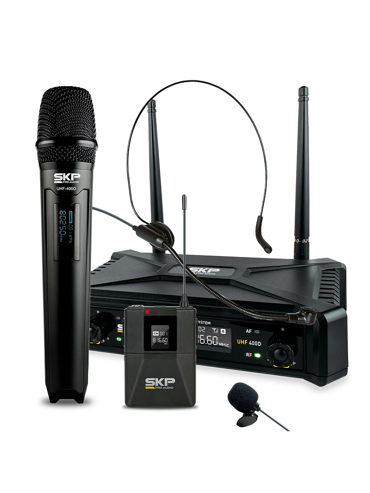 Kit Micrófono Inalámbrico UHF 400D SKP  1
