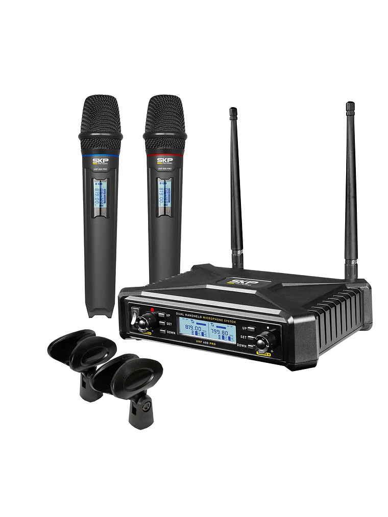 UHF 600 Pro Micrófono Inalámbrico Doble SKP 1